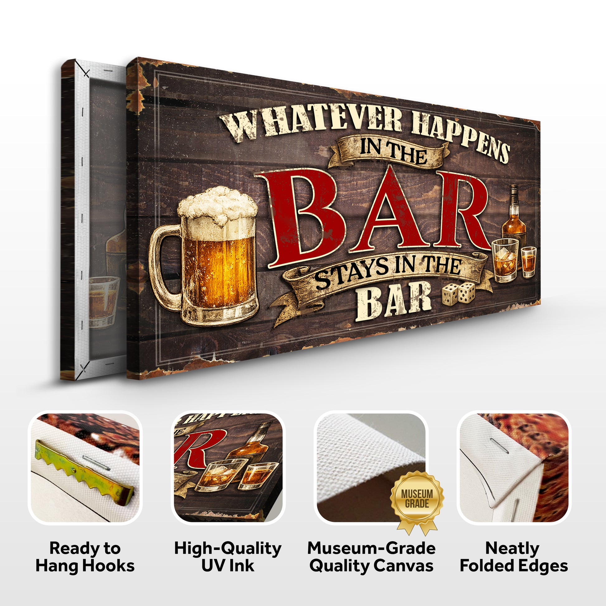 What Happens in the Bar Wall Sign