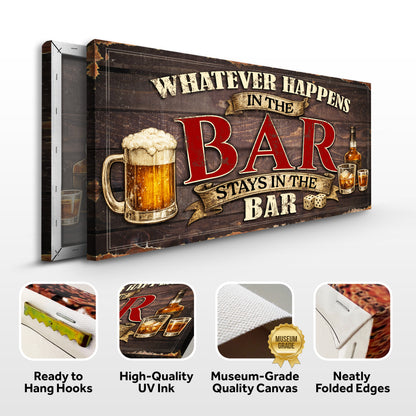 What Happens in the Bar Wall Sign