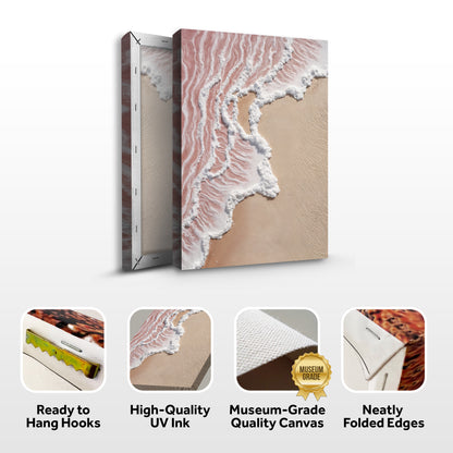 Abstract Pink Blushing Waves Wall Art