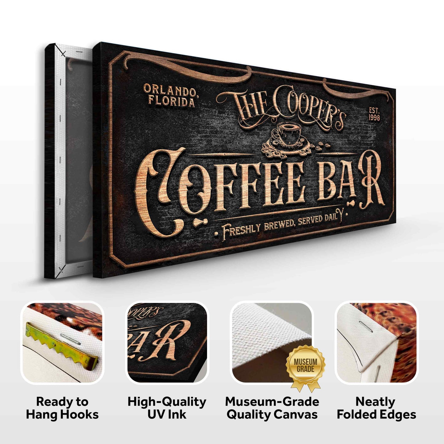 Personalized Coffee Bar Sign V - Image by Tailored Canvases