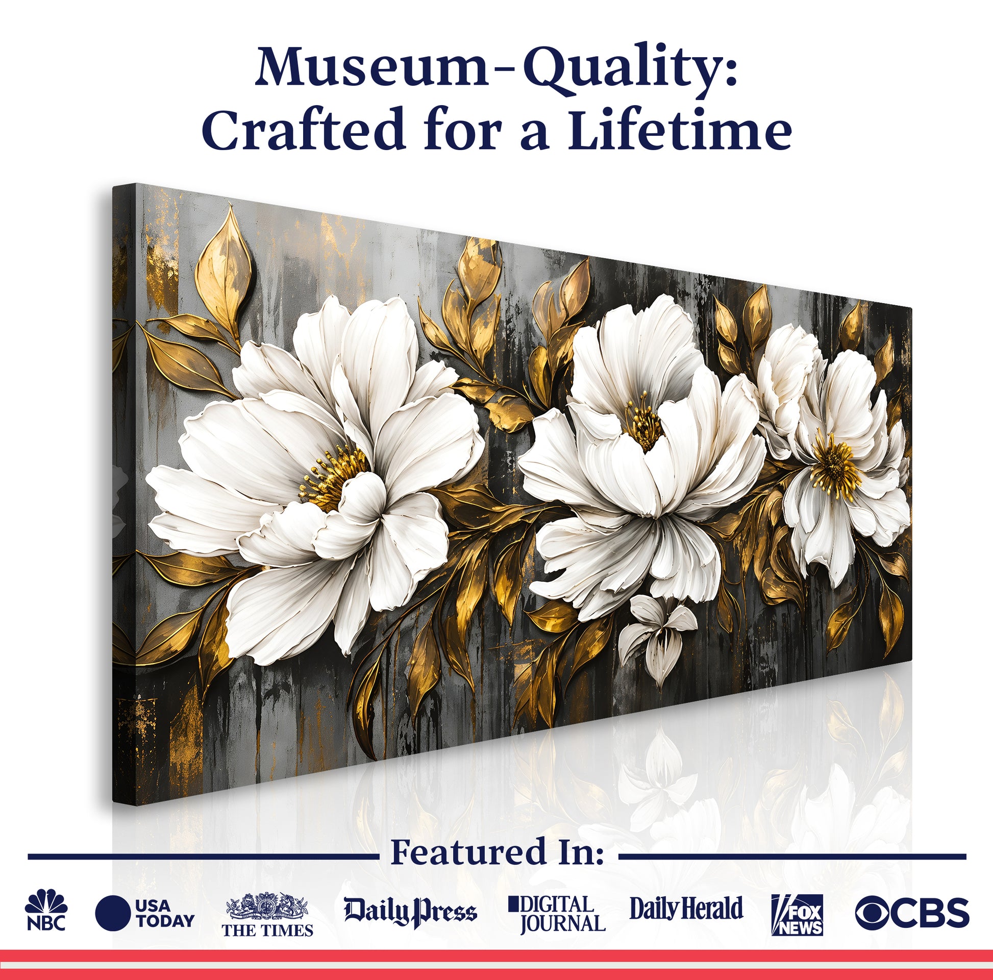 Golden Magnolia Elegance Wall Art