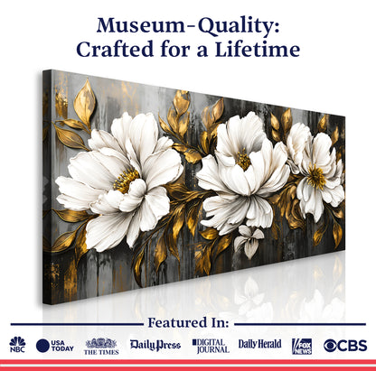 Golden Magnolia Elegance Wall Art