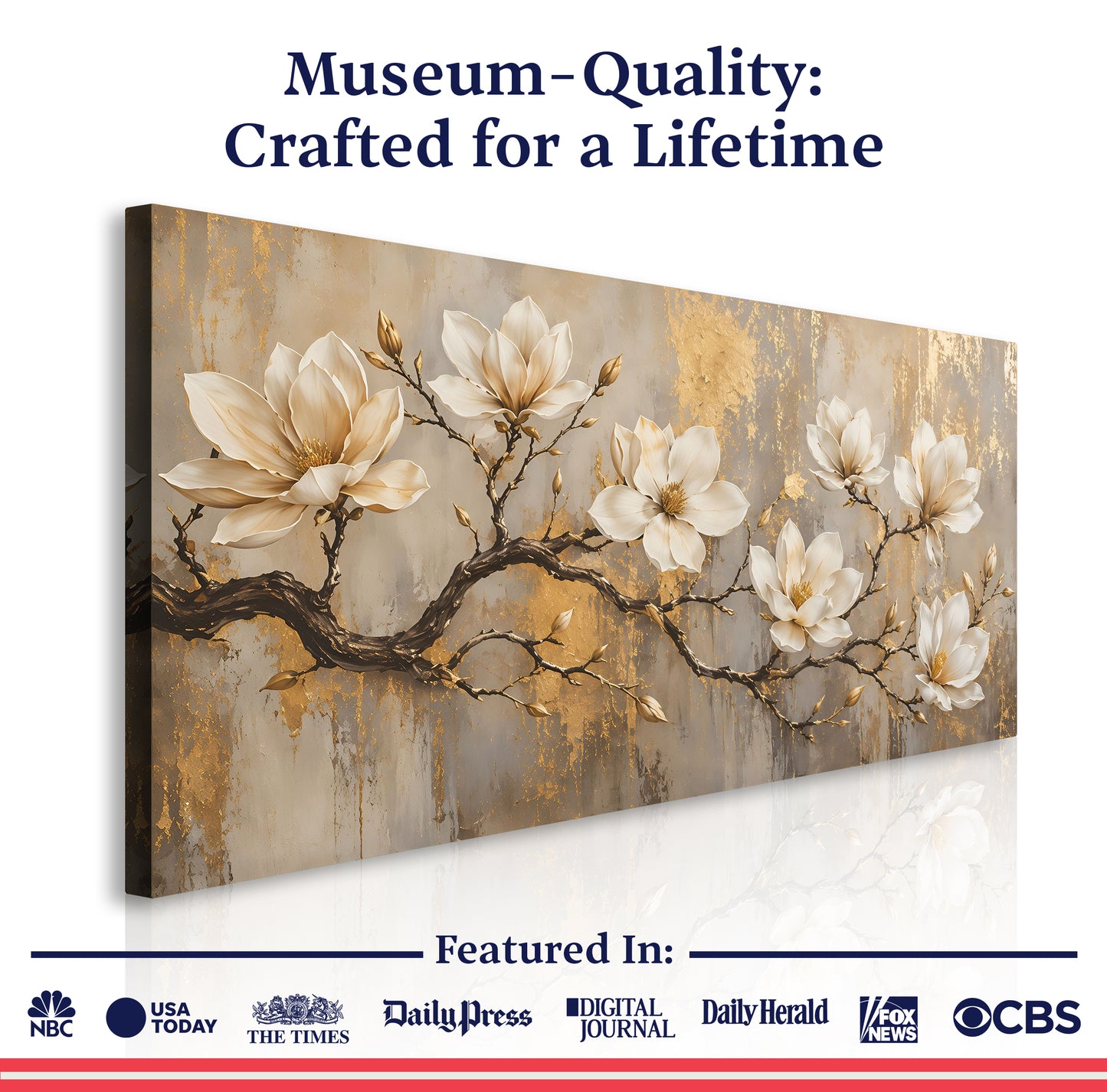 Golden Magnolia Wall Art