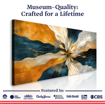 Golden Horizon Burst Wall Art