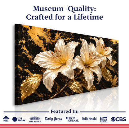 Golden Lily Radiance Wall Art