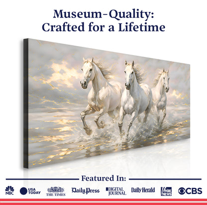 Majestic White Horses
