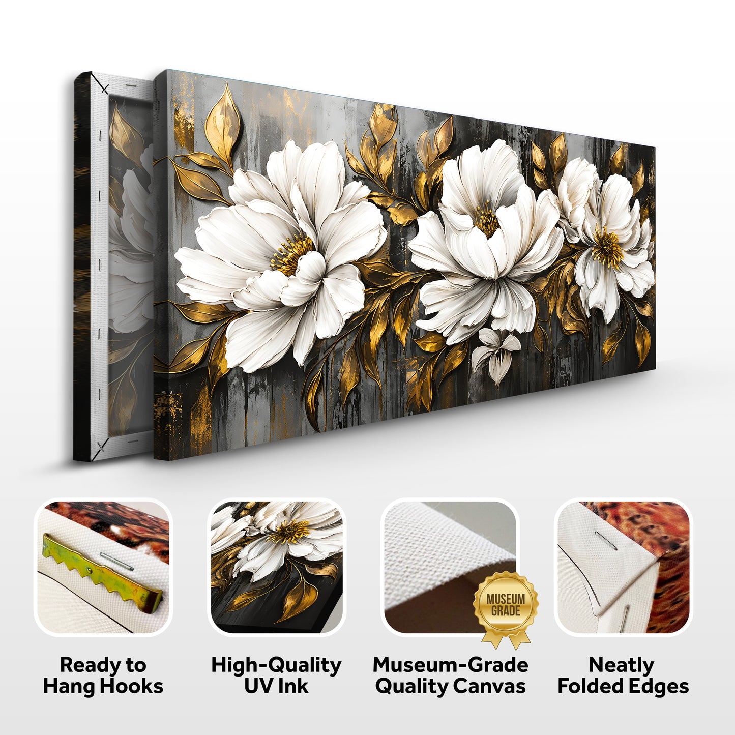 Golden Magnolia Elegance Wall Art