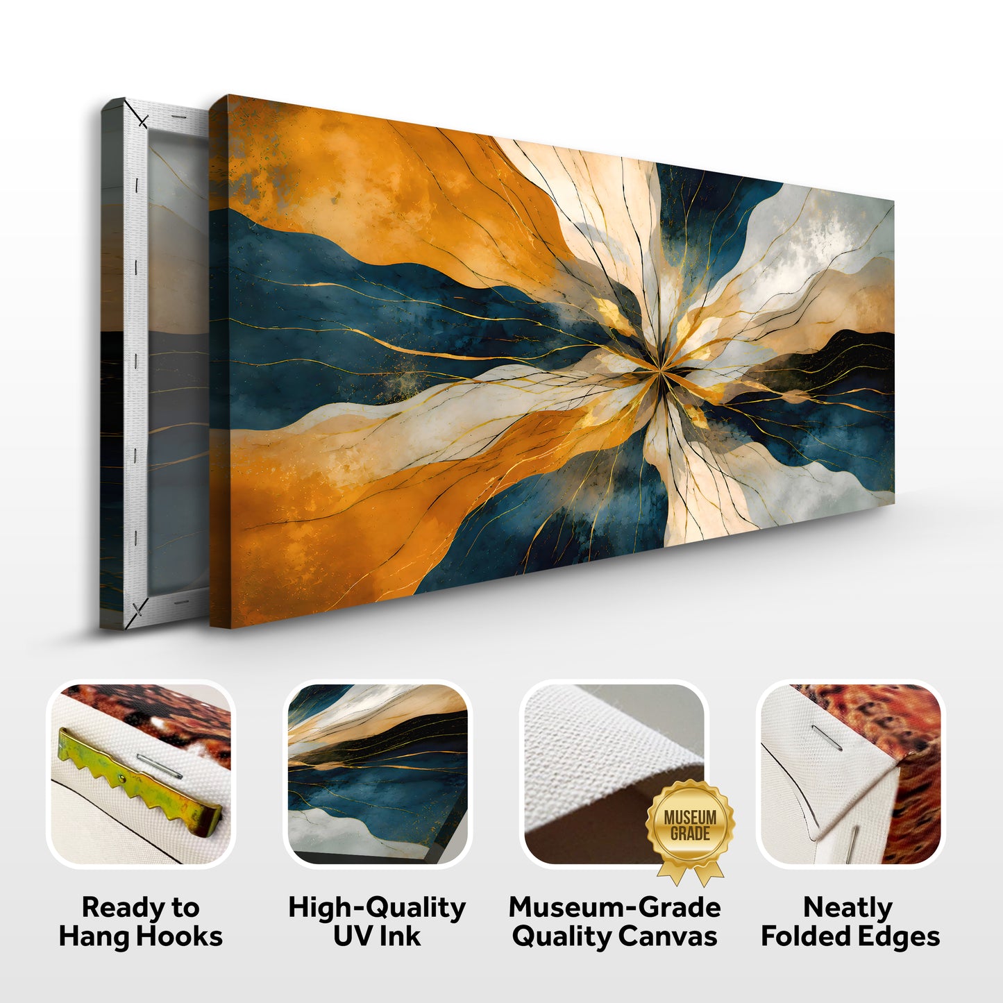 Golden Horizon Burst Wall Art
