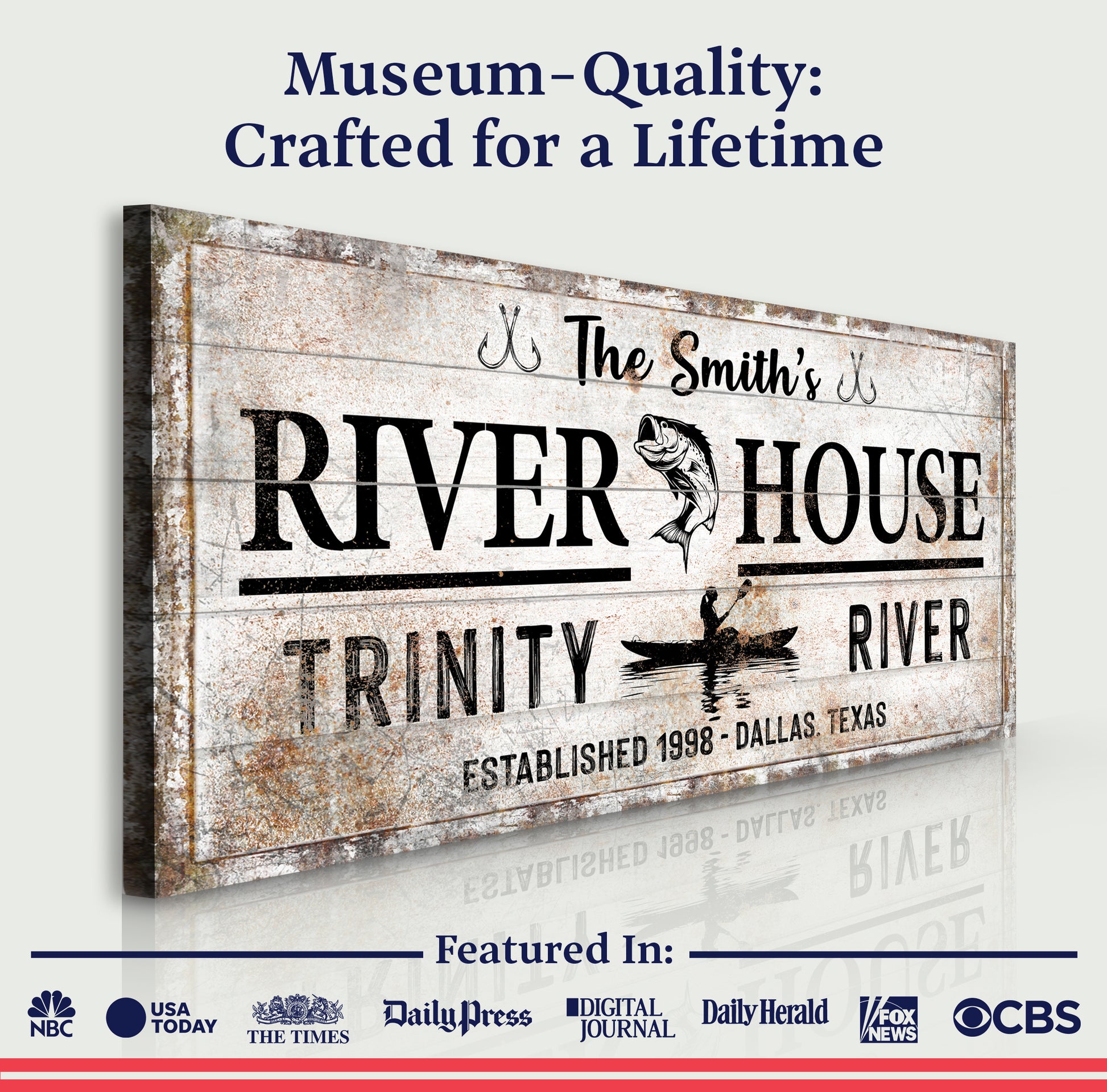 Personalized River House Sign II Quality - Image by Tailored Canvases