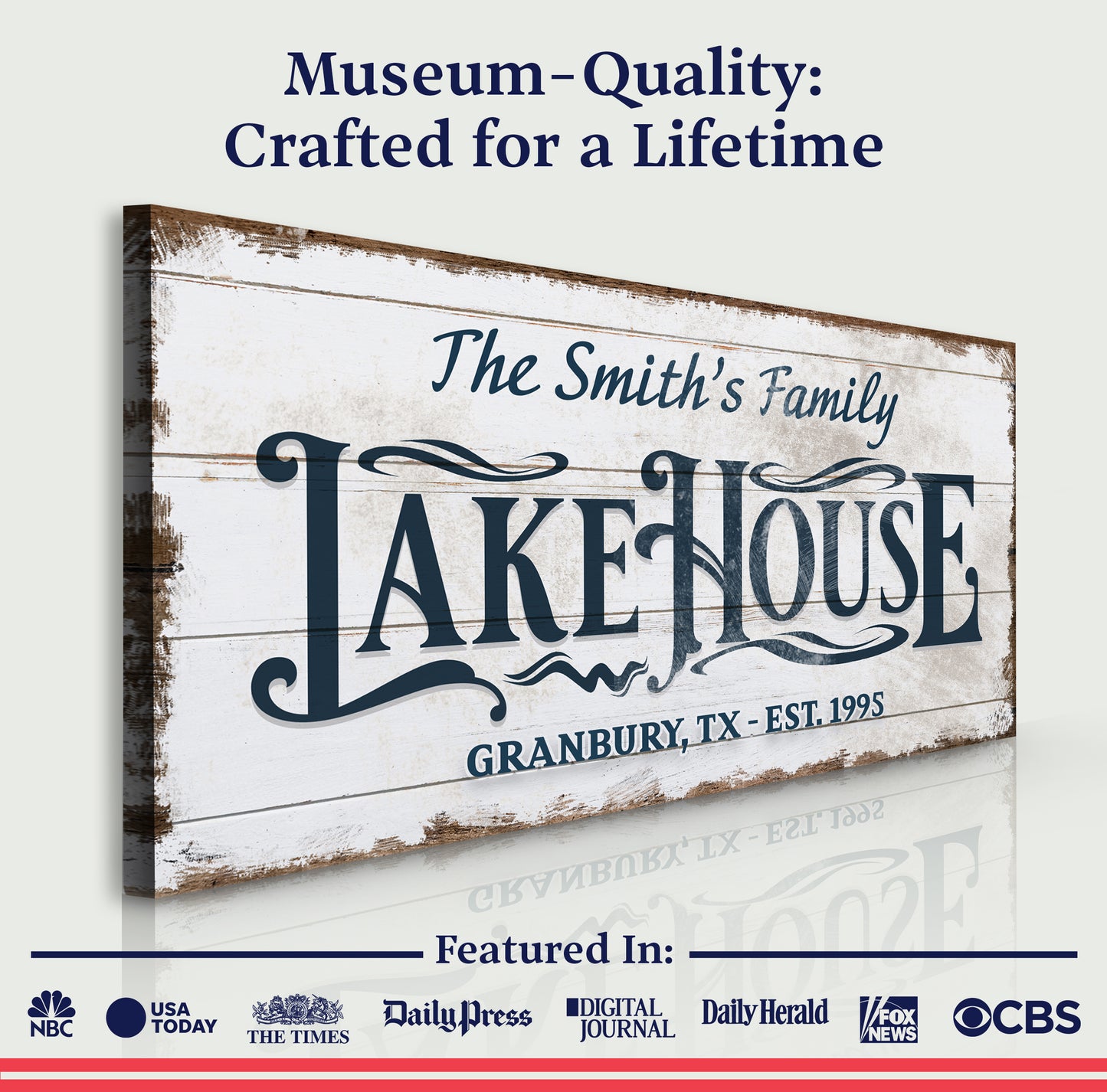 Lake House Sign VII Quality - Image by Tailored Canvases