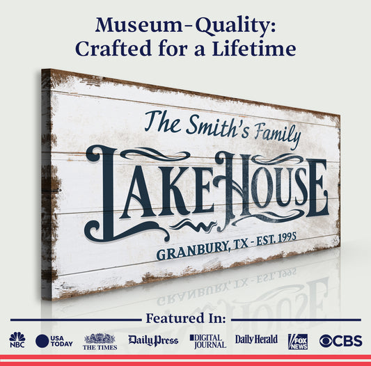 Lake House Sign VII Quality - Image by Tailored Canvases
