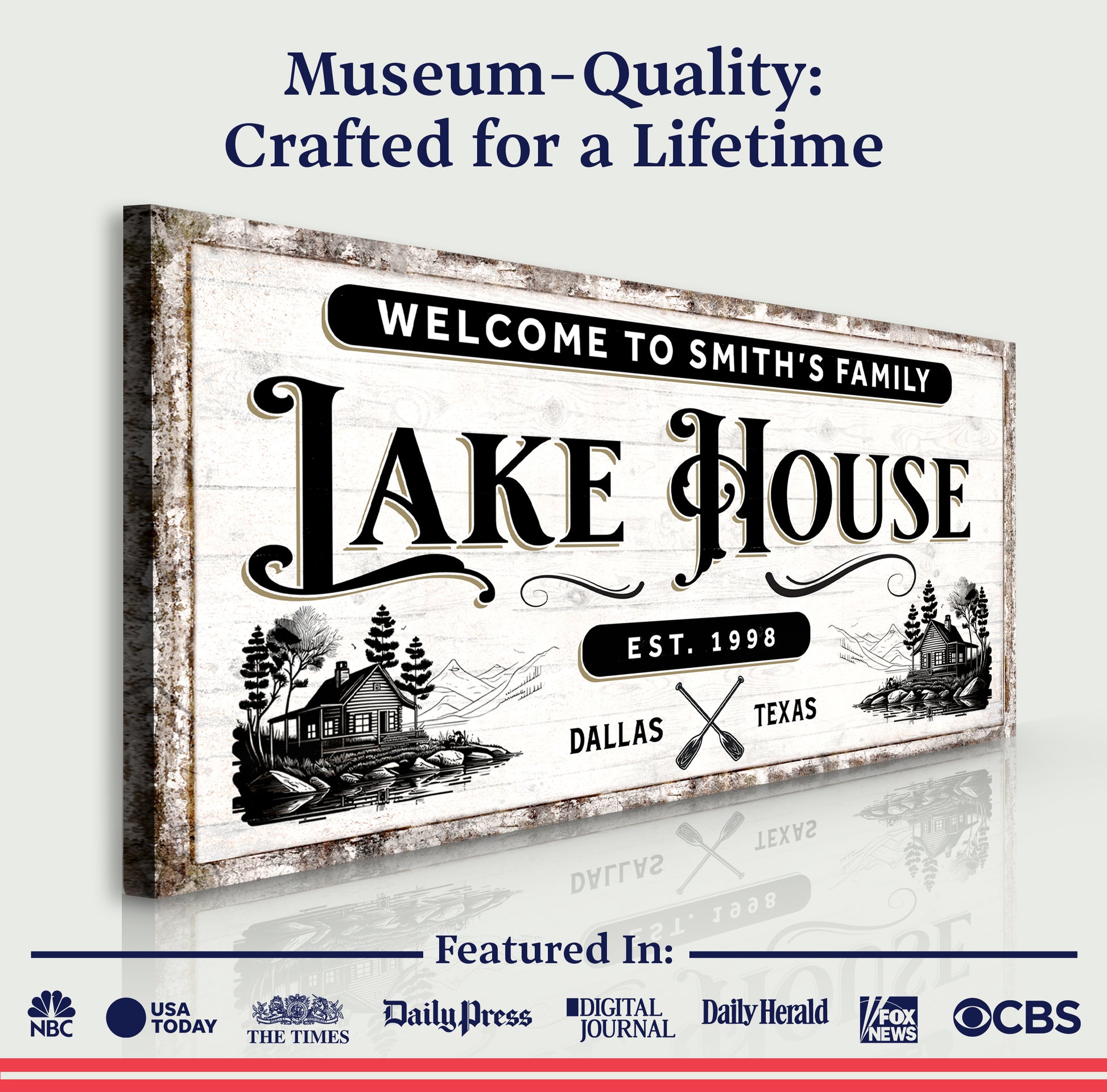 Lake House Sign VIII Quality - Image by Tailored Canvases