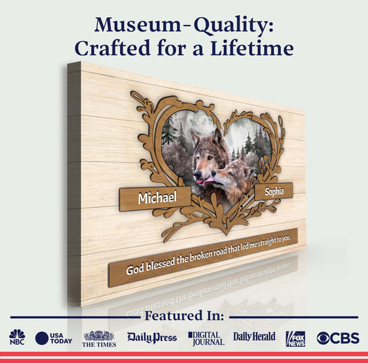 Couple Wolves Sign II - Image by Tailored Canvases