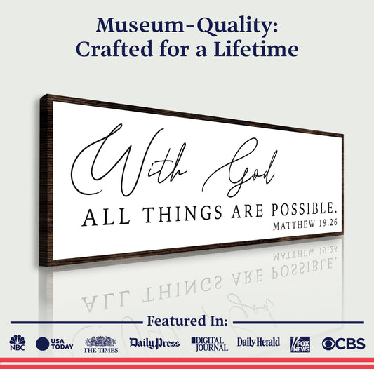 With God All Things Are Possible Faith Sign III - Image by Tailored Canvases