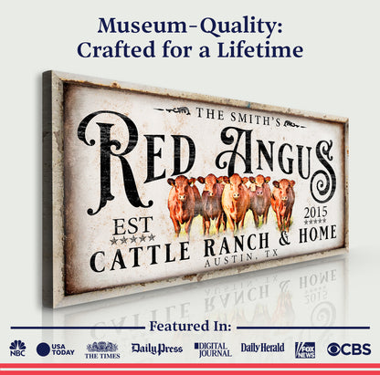 Red Angus Sign II Quality - Image by Tailored Canvases