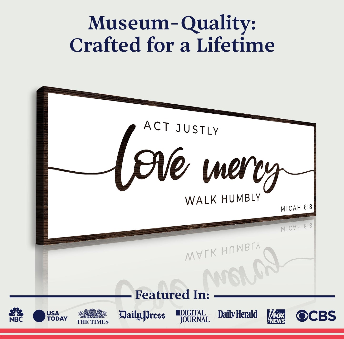 Act Justly Love Mercy Walk Humbly Faith Sign III - Image by Tailored Canvases