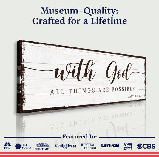 With God All Things Are Possible Faith Sign II - Image by Tailored Canvases