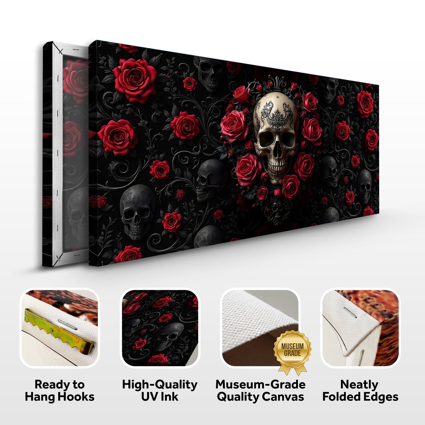 3D Rose and Skull Wall Art III