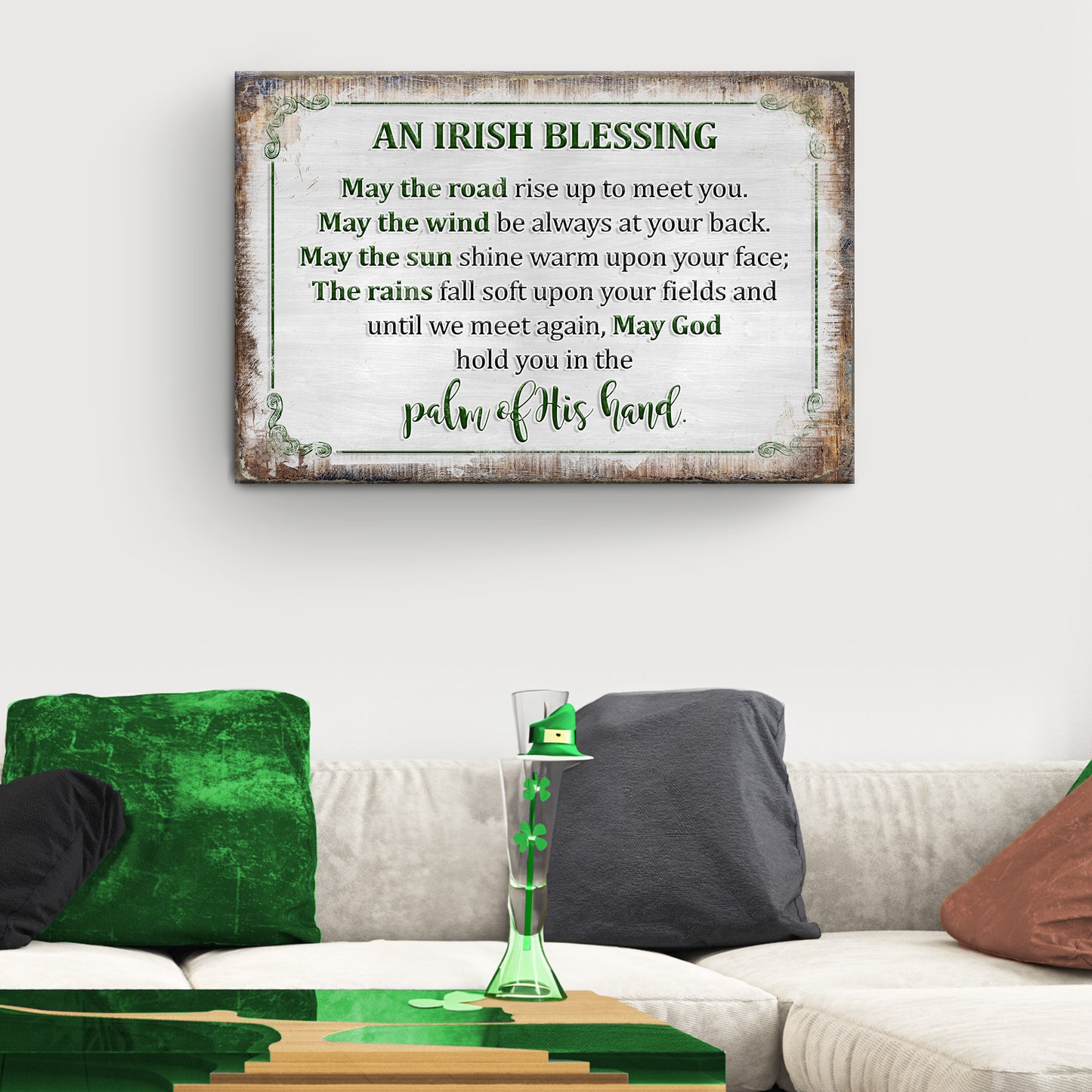 Irish Blessing Farmhouse Sign II Style 2 - Image by Tailored Canvases