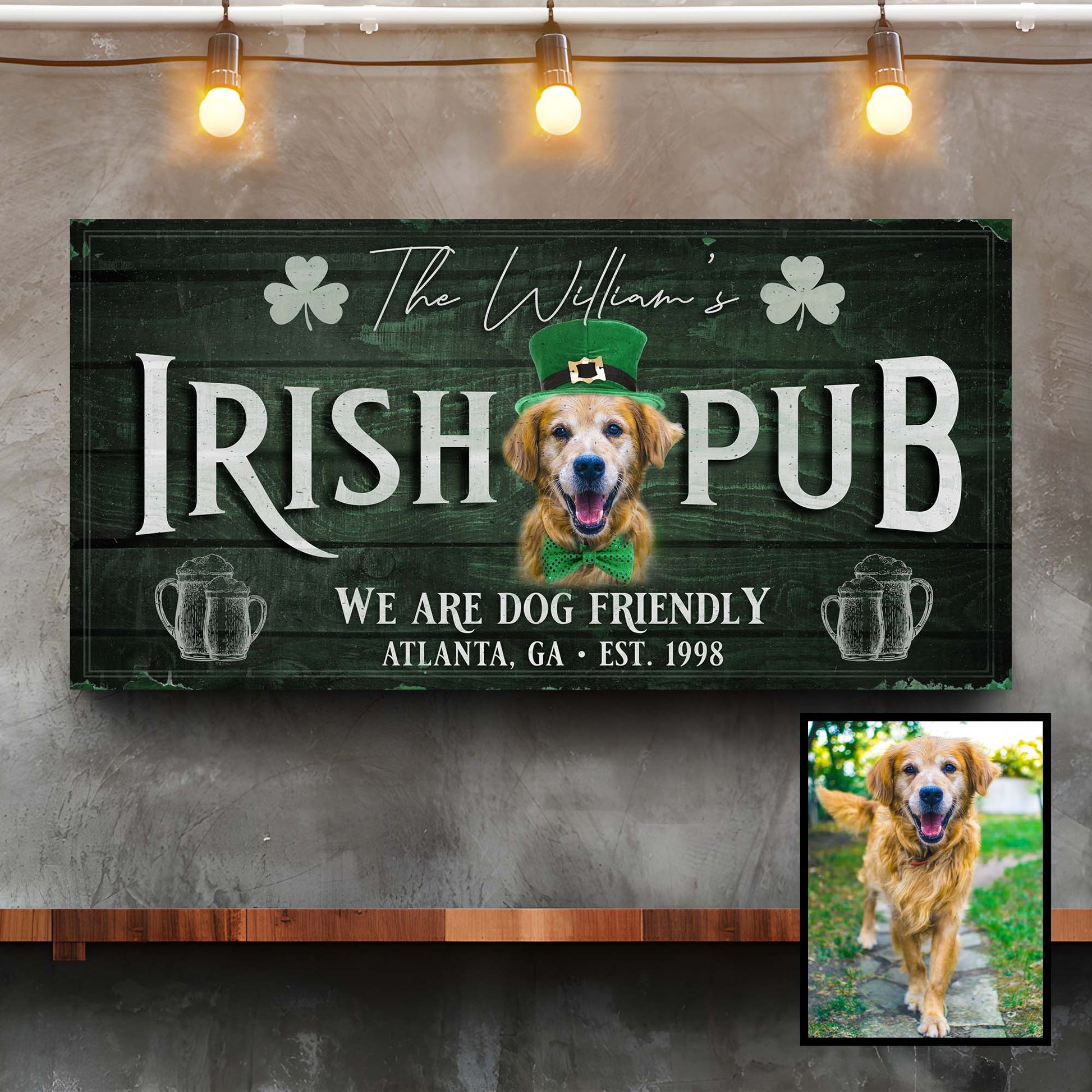 Irish Pub Dog Art Sign  - Image by Tailored Canvases