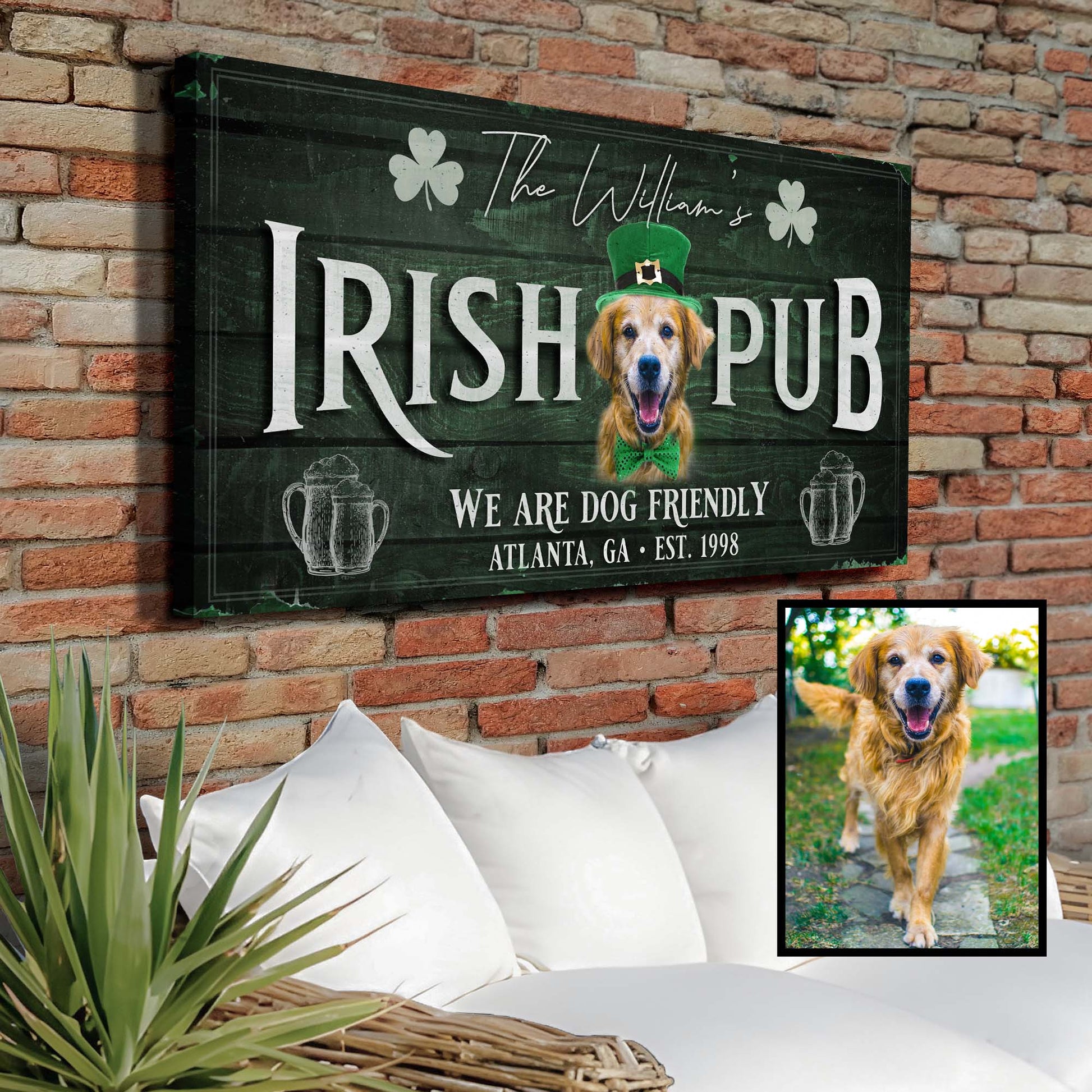 Irish Pub Dog Art Sign Style 1 - Image by Tailored Canvases
