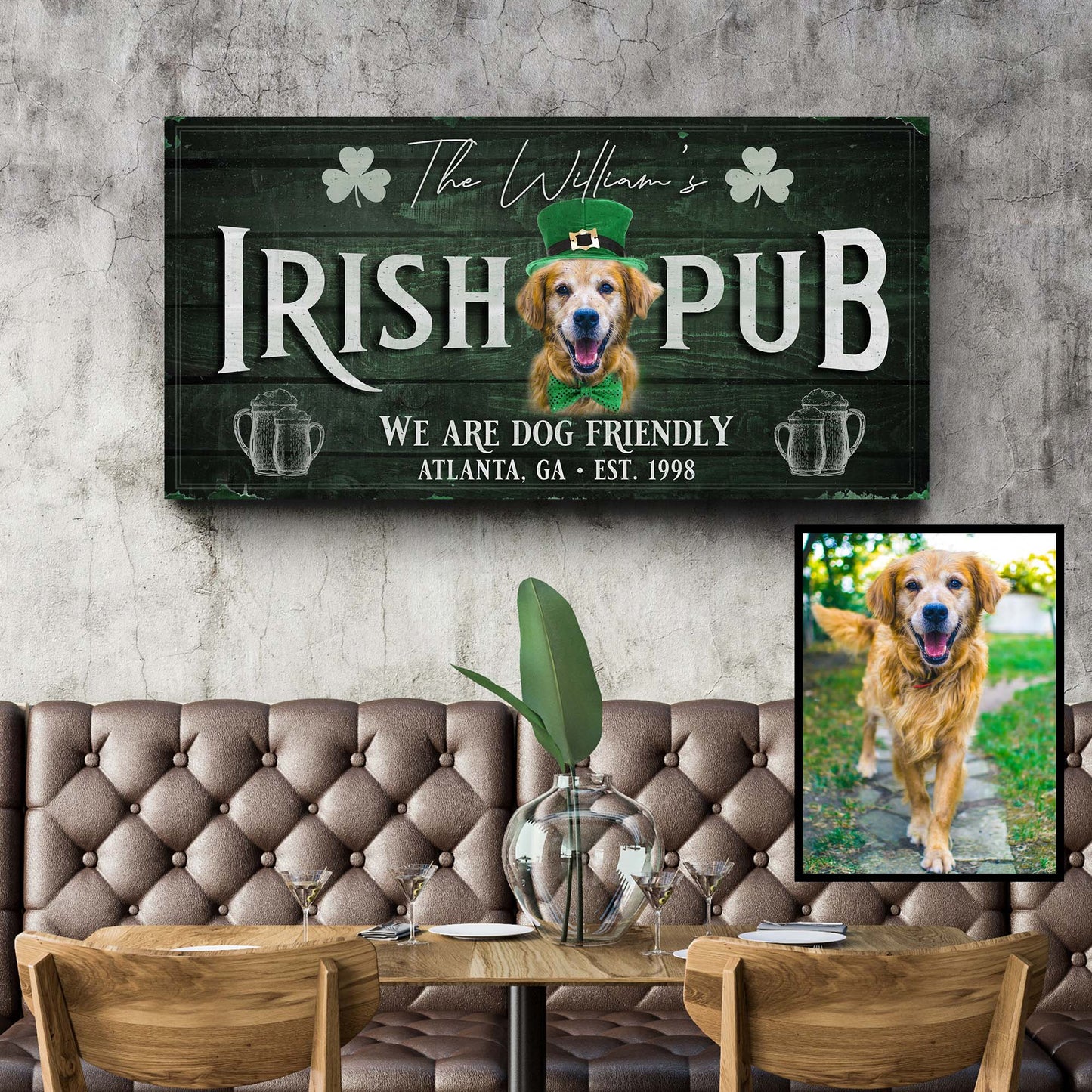 Irish Pub Dog Art Sign Style 2 - Image by Tailored Canvases