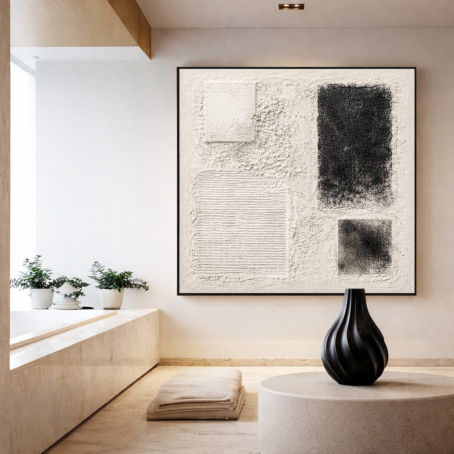Ivory Layers Minimalist Abstract Wall Art