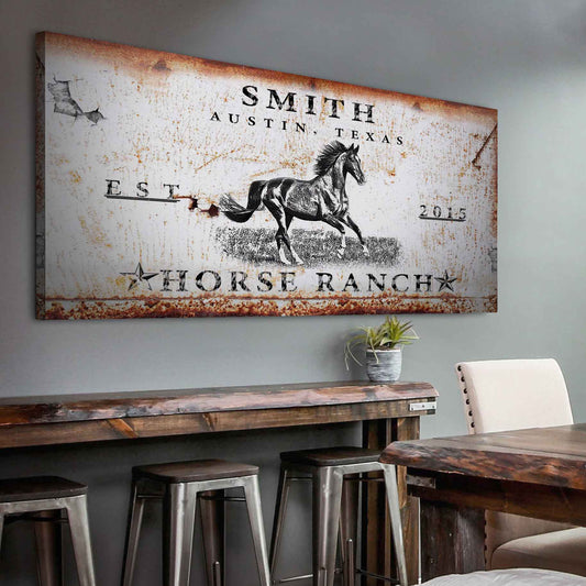 Rustic Horse Ranch Sign