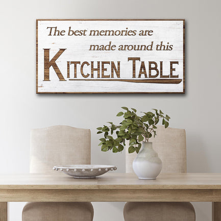 Kitchen Table Wall Art Sign  - Image by Tailored Canvases