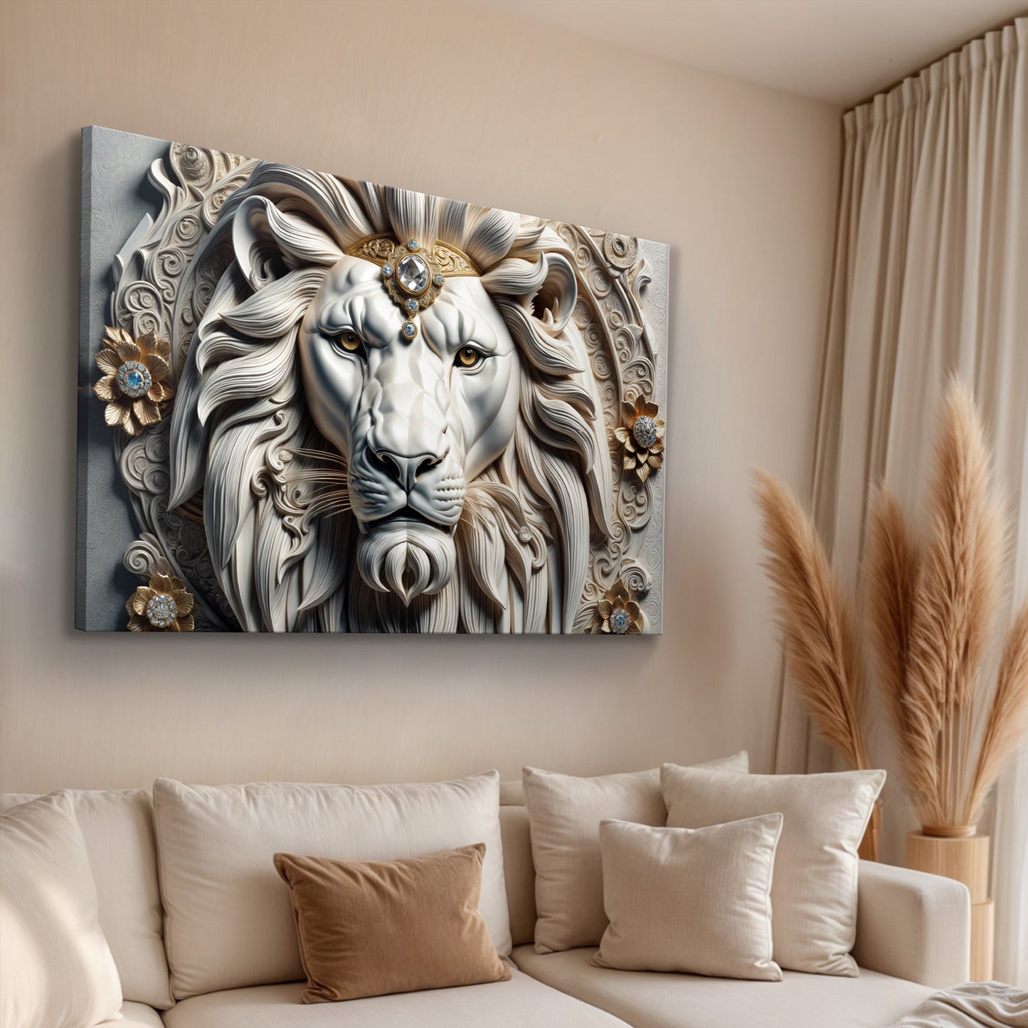 3D Majestic Lion Wall Art II