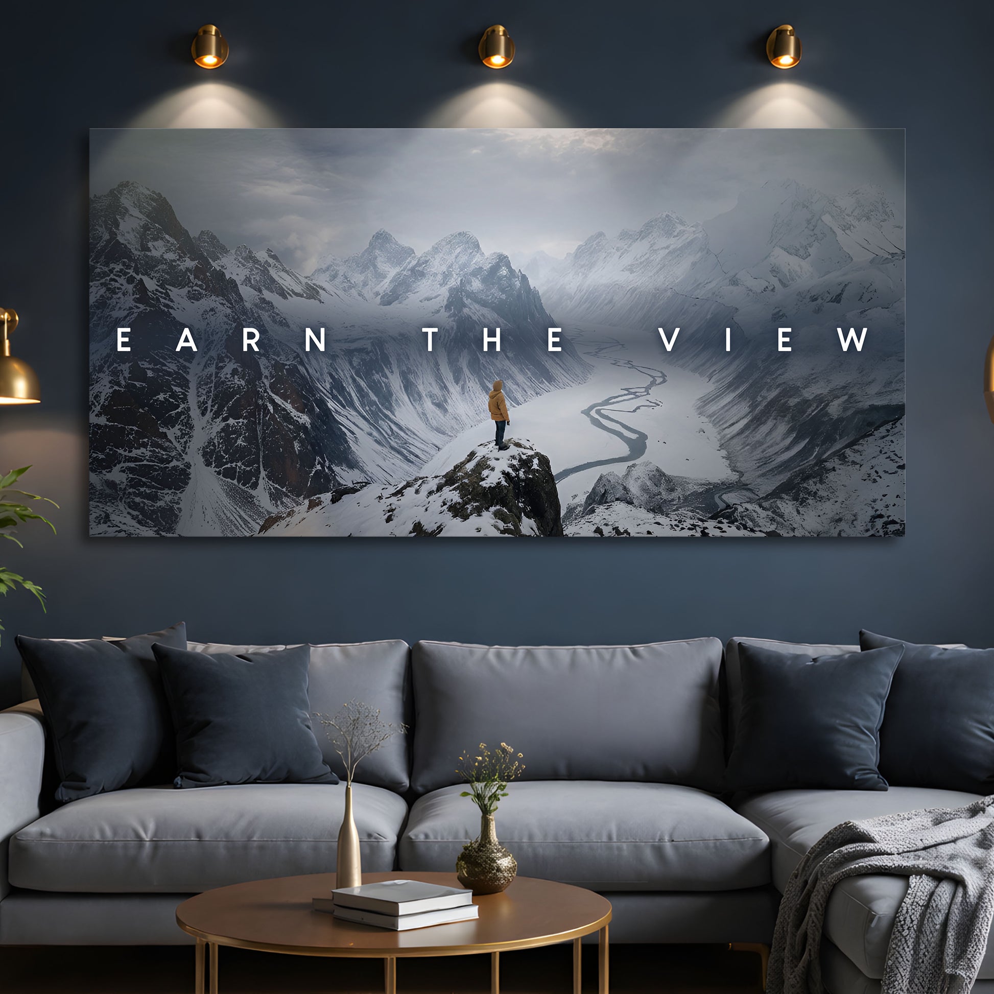 Earn The View Motivational  Wall Sign