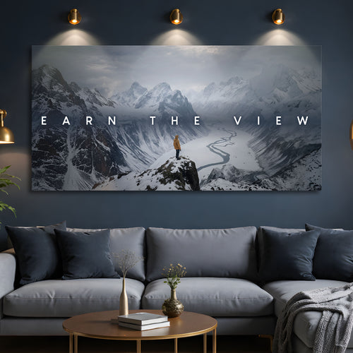 Earn The View Motivational  Wall Sign