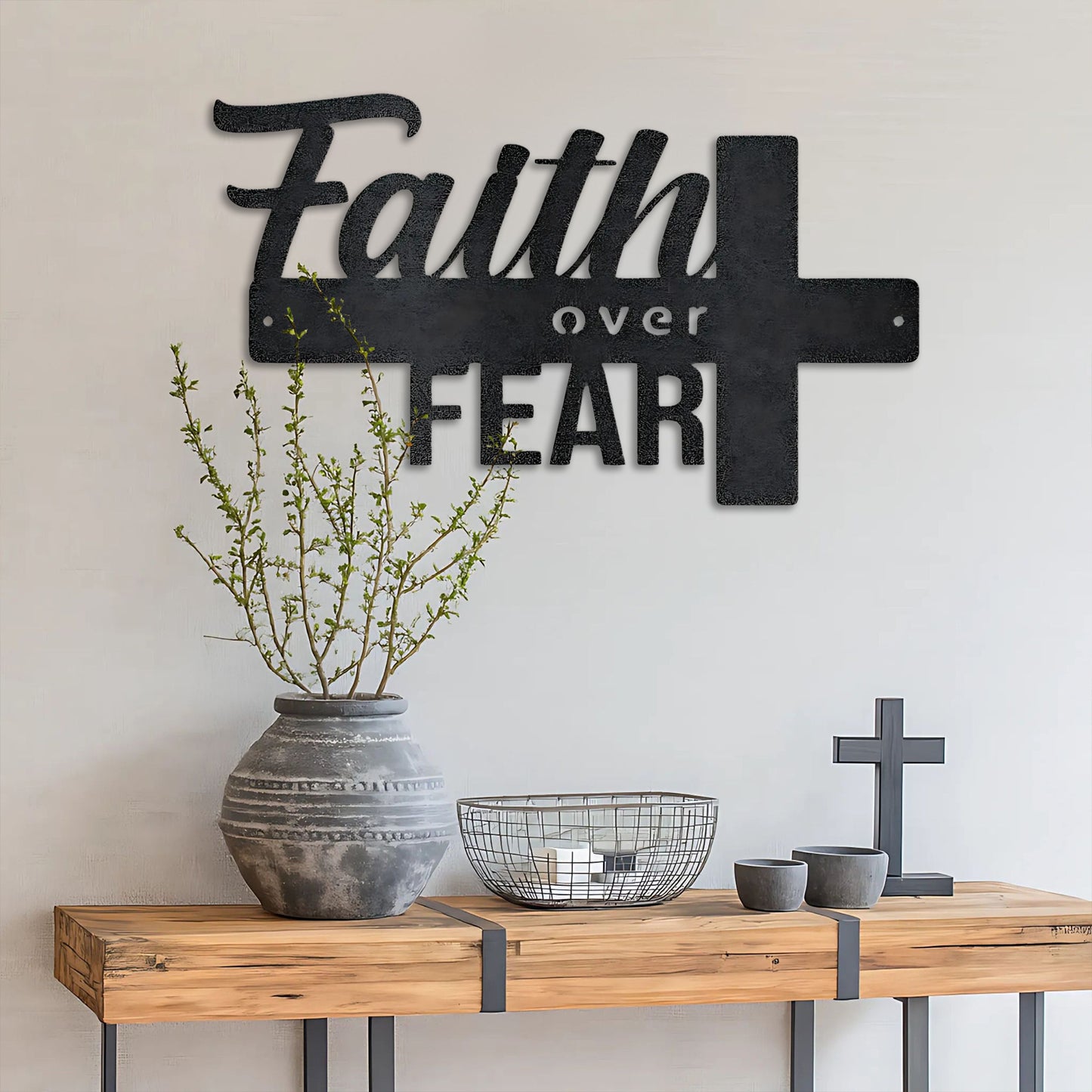 Faith Over Fear- Steel Sign