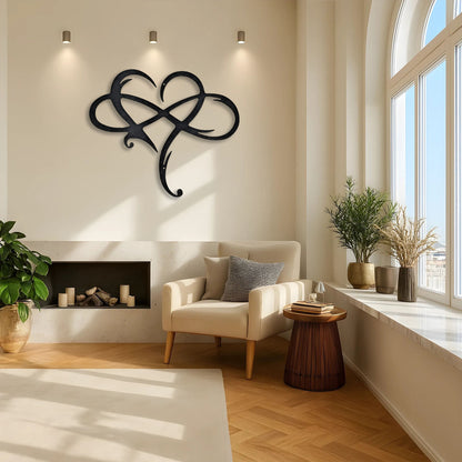 Infinity and Heart - Steel Sign
