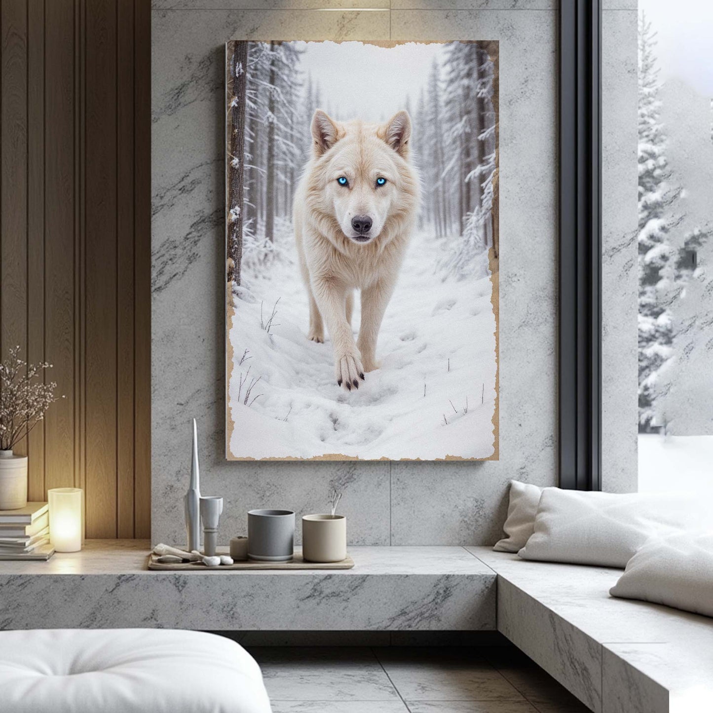 Winter’s Silent Hunter Wolf Wall Art