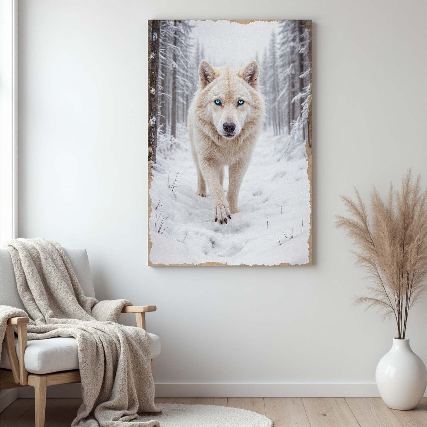 Winter’s Silent Hunter Wolf Wall Art