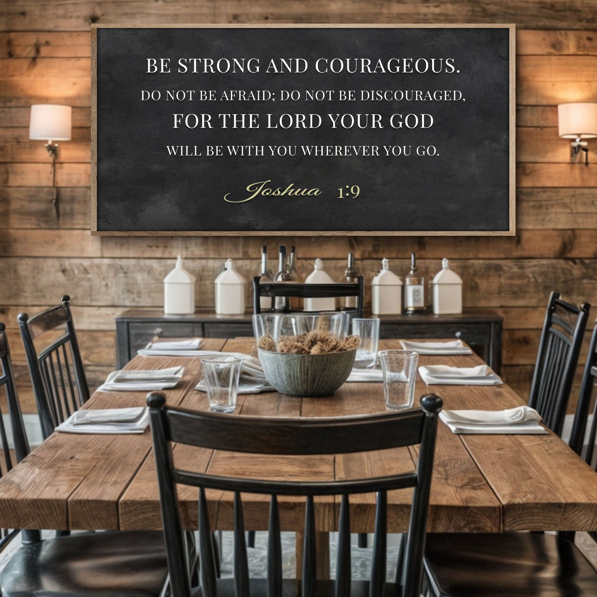 Be Strong and Courageous - Joshua 1:9 Faith Sign III