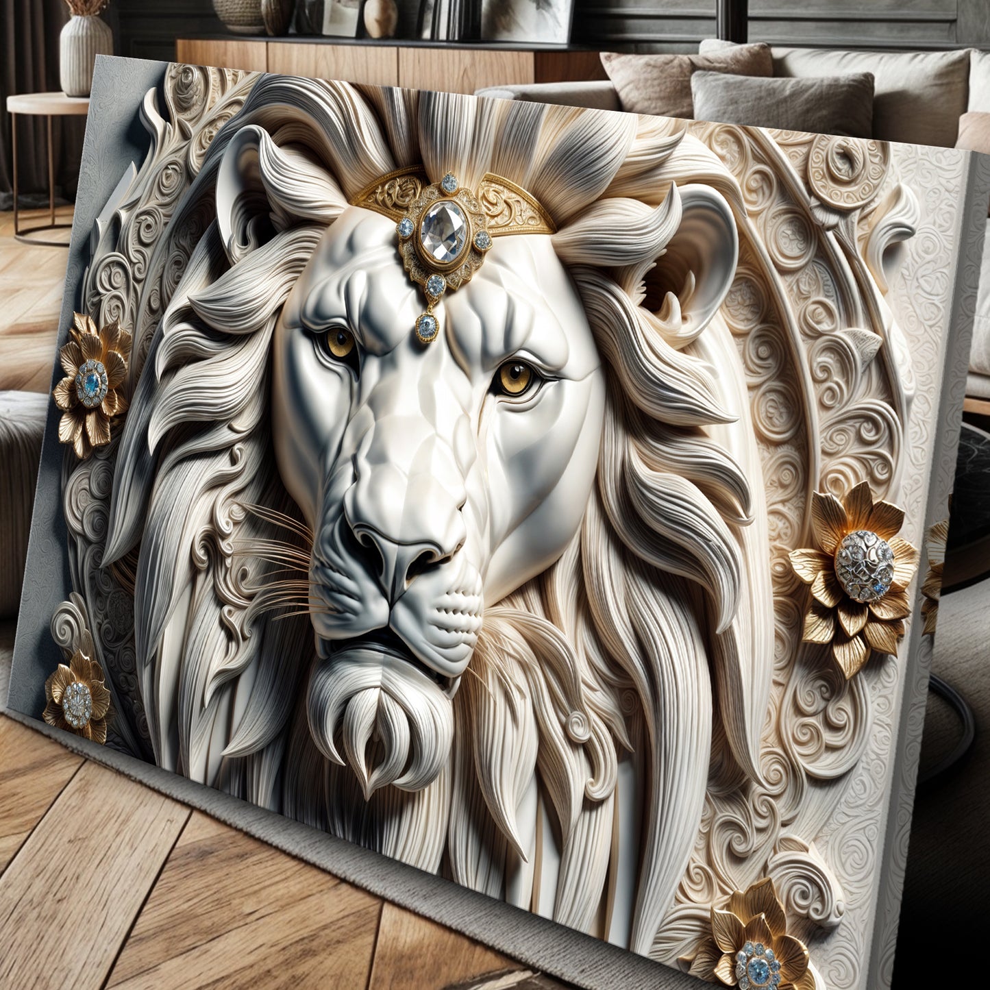 3D Majestic Lion Wall Art II