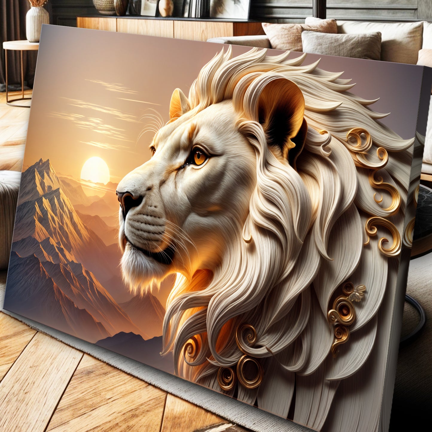 3D Majestic Lion Wall Art IV