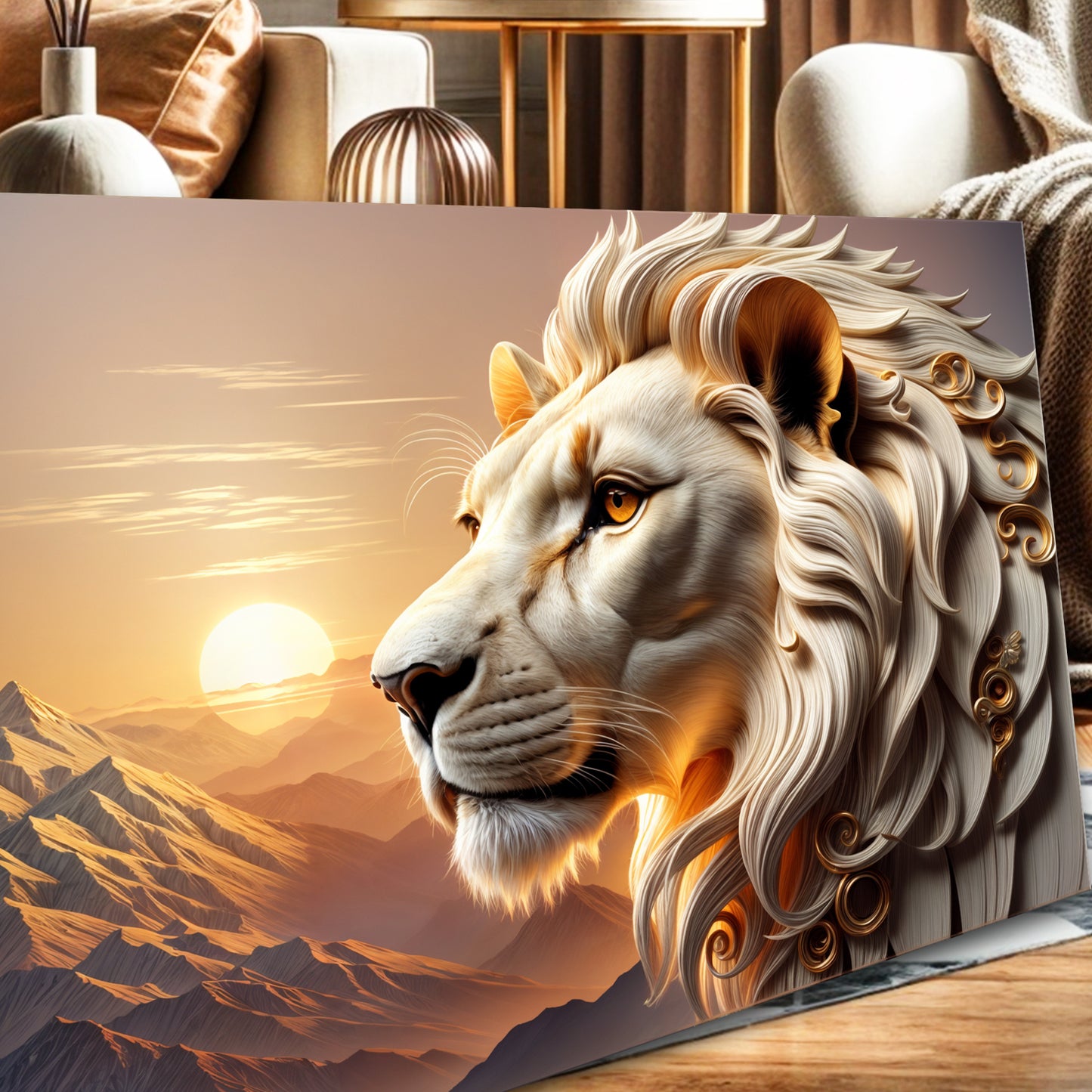 3D Majestic Lion Wall Art IV