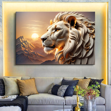 3D Majestic Lion Wall Art IV