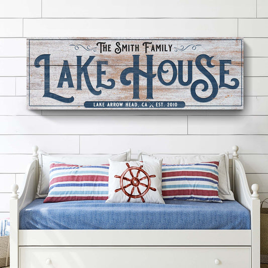 Personalized Lake House Sign III Style 2 - Image by Tailored Canvases