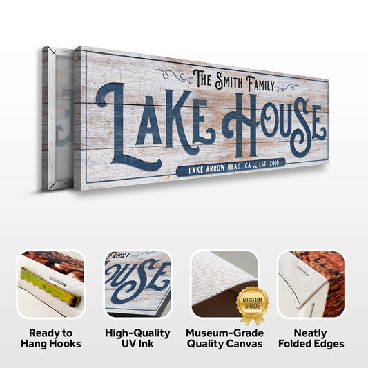 Personalized Lake House Sign III Specs - Image by Tailored Canvases