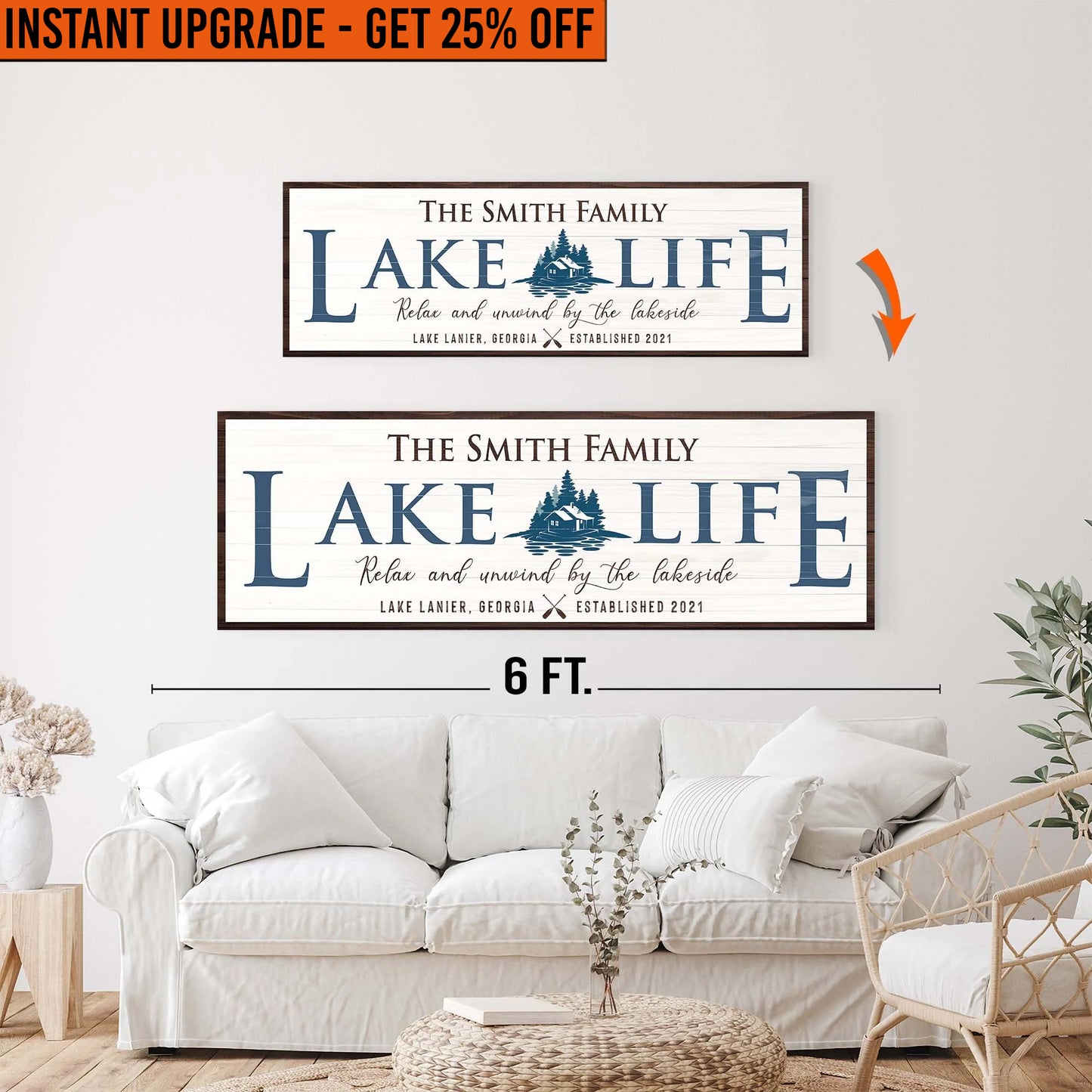 Upgrade Your 48x16 Inches Canvas 'Lake Life' To 60x20 Inches Canvas