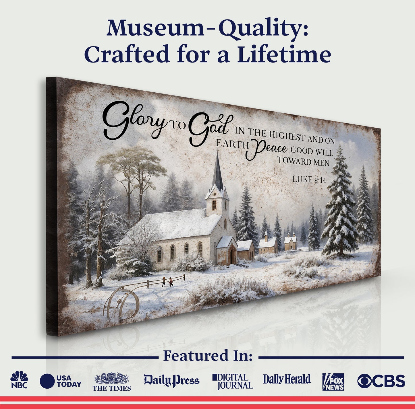 Rustic Holiday Luke 2:14 Wall Sign