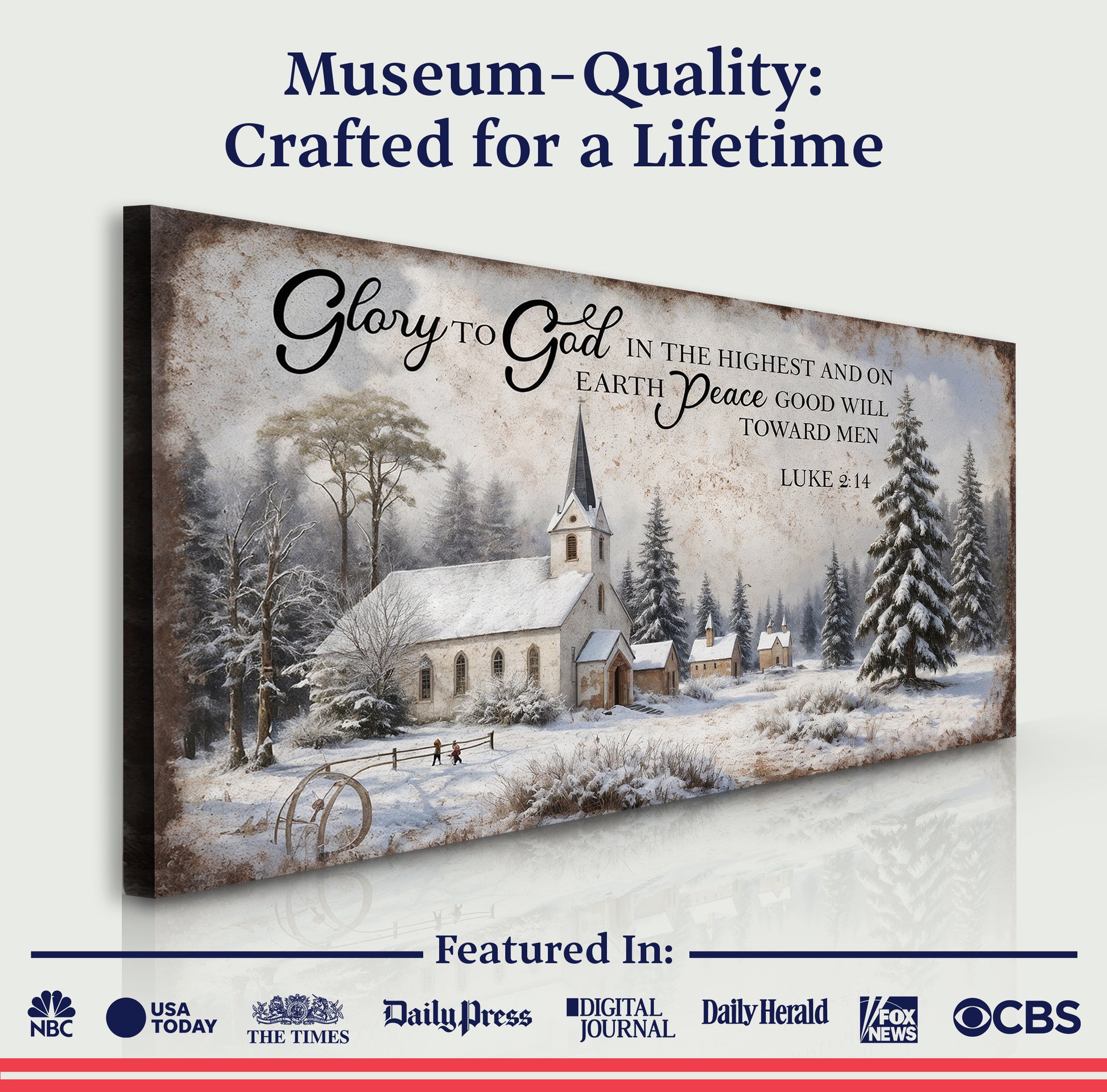 Rustic Holiday Luke 2:14 Wall Sign