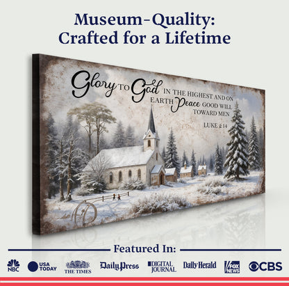 Rustic Holiday Luke 2:14 Wall Sign
