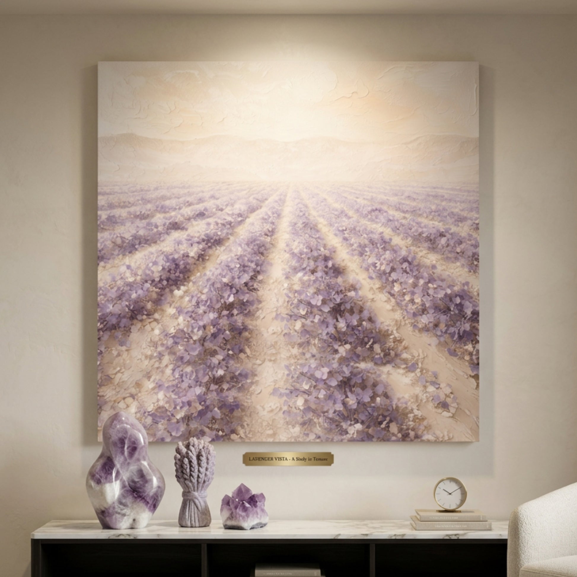 Lavender Field — Rows Of Purple On Cream