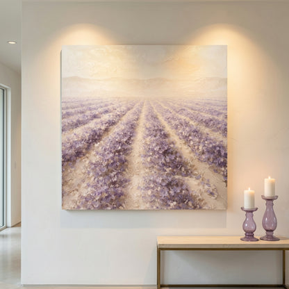Lavender Field — Rows Of Purple On Cream