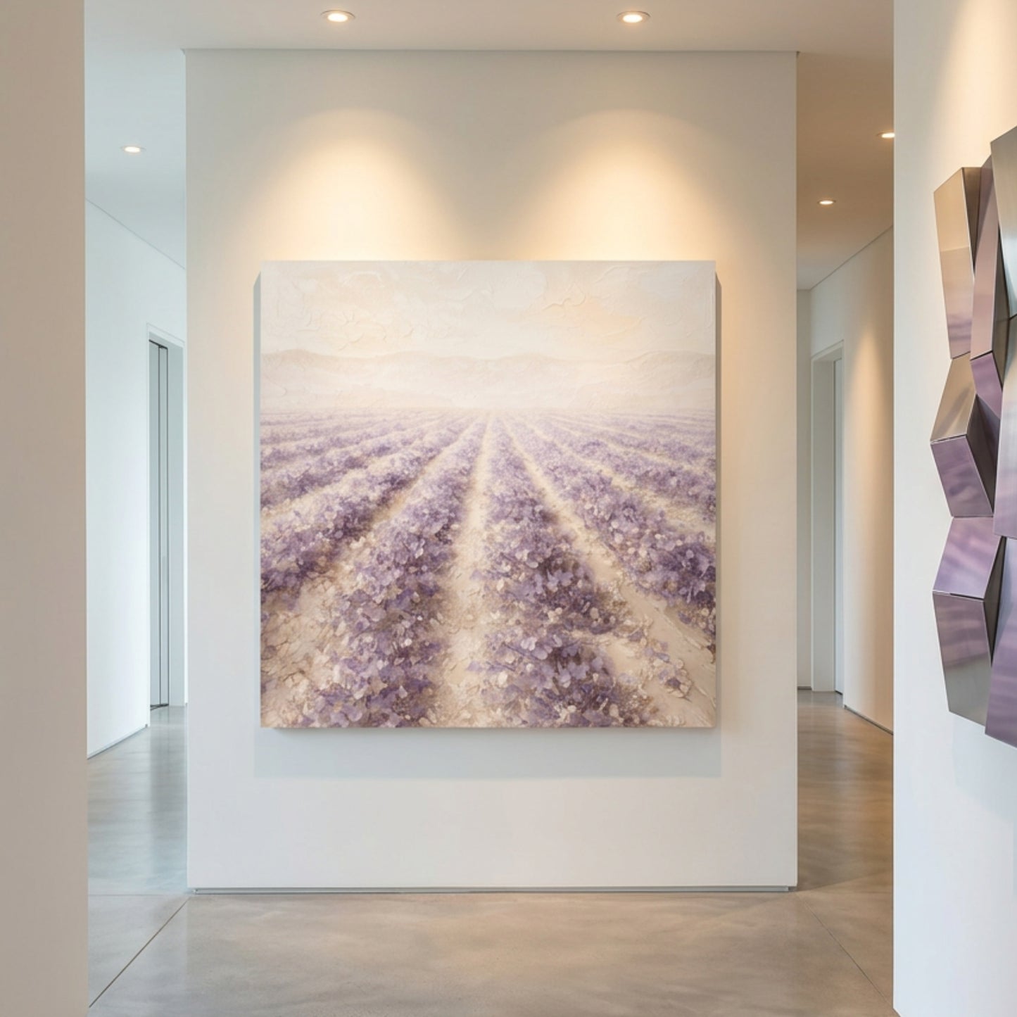 Lavender Field — Rows Of Purple On Cream